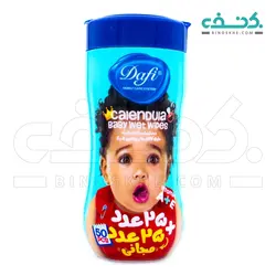 دستمال مرطوب پاک کننده کودک حاوی کالاندولا و ویتامین A و E دافی