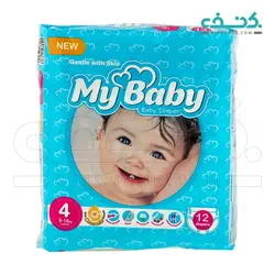 پوشک سری مهربان با پوست سایز 4 بسته 12 عددی مای بیبی