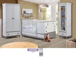 تخت خواب نوزاد دو منظوره پسرانه مدل اهورا