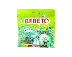 پاستیل رشته ای ترش ببتوBEBETO با طعم سیب سبز