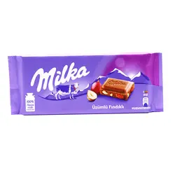 تابلت شکلاتی فندقی و کشمش دار میلکا -100 گرمی Milka