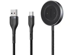 کابل سوپر شارژ دوکاره بیسوس مدل Cafule Series One-for-two Data Cable USB to C+ Watch Charging Dock CA1T2-G1 با قابلیت شارژ ساعت هوشمند هوآوی