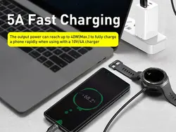 کابل سوپر شارژ دوکاره بیسوس مدل Cafule Series One-for-two Data Cable USB to C+ Watch Charging Dock CA1T2-G1 با قابلیت شارژ ساعت هوشمند هوآوی