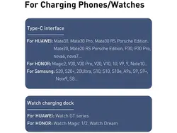 کابل سوپر شارژ دوکاره بیسوس مدل Cafule Series One-for-two Data Cable USB to C+ Watch Charging Dock CA1T2-G1 با قابلیت شارژ ساعت هوشمند هوآوی