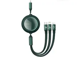 کابل قرقره‌ای تایپ سی سه کاره بیسوس مدل Bright Mirror One-for-Three Retractable Data Cable 100W CAMLC-AMJ01