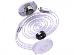 کابل قرقره‌ای تایپ سی سه کاره بیسوس مدل Bright Mirror One-for-Three Retractable Data Cable 100W CAMLC-AMJ01