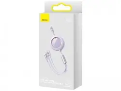 کابل قرقره‌ای تایپ سی سه کاره بیسوس مدل Bright Mirror One-for-Three Retractable Data Cable 100W CAMLC-AMJ01