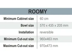 سینک گرانیتی تک لگن مکوان مدل رومی ROOMY سفید
