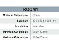 سینک گرانیتی تک لگن مکوان مدل رومی ROOMY سفید