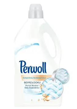 مایع ماشین لباسشویی پروول (Perwoll) ترکیه برای لباسهای سفید حجم ۴ لیتر