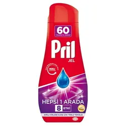 ژل ماشین ظرفشویی پریل Pril مدل 8 کاره 60 بار مصرف حجم 1080 میل