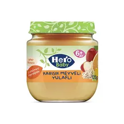 پوره میوه هرو بیبی مخلوط سیب پرتقال انبه انگور جو دوسر HERO BABY