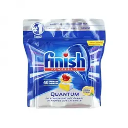 قرص ظرفشویی فینیش Finish Quantom بسته 40 عددی اسانس لیمو
