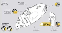 کاتر کپسولی تیغه سرامیکی قفل دار میلان