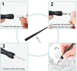 قلم خوشنویسی و انیمه مانگا فلزی مموری بسته 3 عددی