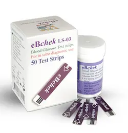 پکیج دستگاه تست قند خون (سخنگو) EB chek + دو بسته نوار 50 عددی و لانست