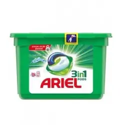 قرص ژله ای لباسشویی آریل 3 کاره مدل Ariel 3in1 pods بسته 12 عددی