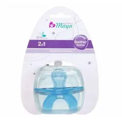 پستانک و دندان گیر ارتودنسی سیلیکونی مایاMaya silicon soother & teether