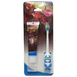 ست مسواک و خمیر دندان مرد عنکبوتی پاتریکس طرح پانداPatrix baby toothbrush & gel toothpaste