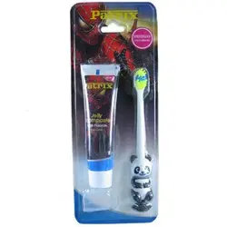 ست مسواک و خمیر دندان مرد عنکبوتی پاتریکس طرح پانداPatrix baby toothbrush & gel toothpaste
