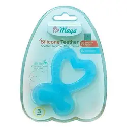 دندان گیر تمام سیلیکونی شفاف مایا طرح قلبwee care All silicone heart design teether