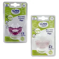 پستانک تمام سیلیکونی وی مناسب بدو تولدWee Care Silicone Pacifier Round Nipple Butterfly +0 Months