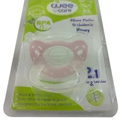 پستانک تمام سیلیکونی وی مناسب بدو تولدWee Care Silicone Pacifier Round Nipple Butterfly +0 Months