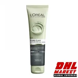 ژل شستشوی خاک رس و زغال روشن کننده پوست لورال Loreal Pure Clay حجم 150 میل | فروشگاه اینترنتی DHLmarket / فروشگاه بین المللی دی اج ال مارکت www.dhlmarket.ir / پشتیبانی : 09360003986 دفتر مرکزی : 02188802013
