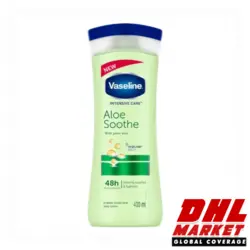 لوسیون بدن آبرسان وازلین Vaseline حاوی عصاره آلوئه ورا حجم 400 | فروشگاه اینترنتی DHLmarket / فروشگاه بین المللی دی اج ال مارکت www.dhlmarket.ir / پشتیبانی : 09360003986 دفتر مرکزی : 02188802013