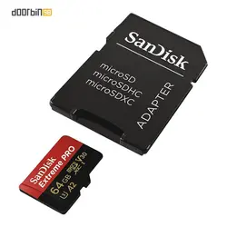 کارت حافظه microSDXC سن دیسک مدل Extreme PRO کلاس A2 ظرفیت 64 گیگابایت
