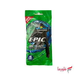 خودتراش دولبه EPIC مدل 2blades بسته 5 عددی