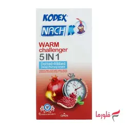 کاندوم کدکس مدل Warm Challenger 5in1 بسته 12 عددی