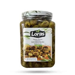 زیتون سبز کبابی لوراس بدون هسته 850 گرم