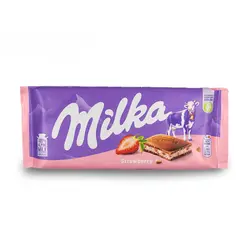 شکلات تخته ای مغز کرم توت فرنگی میلکا 100 گرمی