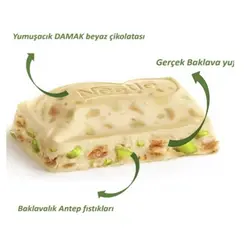 شکلات سفید داماک نستله با مغز باقلوا و پسته 60 گرم