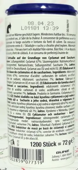 قرص قند دیابتی جینا Gina Sweetener بسته 1200 عددی | اروند کنز