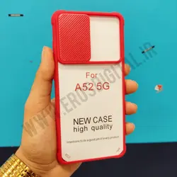 قاب گوشی سامسونگ Samsung A52 مدل پشت شفاف دارای محافظ لنز کشویی