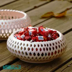 شکلات خوری سفید تمام مشبک طرح لوزی