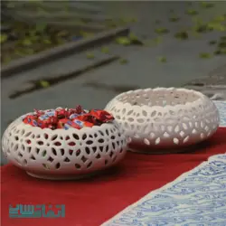 شکلات خوری سفید تمام مشبک طرح گل