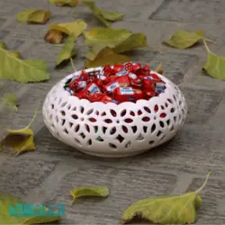 شکلات خوری سفید تمام مشبک طرح گل