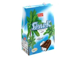 شیرینی اسپارک نارگیلی با روکش شکلات 400 گرمی