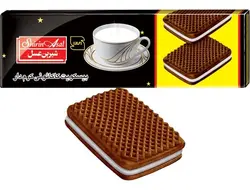 بیسکوییت کاکائویی کرمدار با طعم وانیل شیرین عسل 120 گرمی