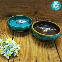 کاسه سالاد و سوپ خوری سفال لعاب قهوه ای