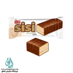 کیک کرمدار وانیلی کاراملی سی سی با روکش شکلات