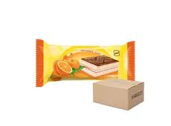 بسته 72عددی کیک لایه ای کرم دار طعم پرتقال 30 گرم