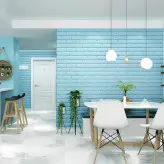 دیوارپوش فومی پشت چسبدار 70*77 (طرح آّبی روشن)