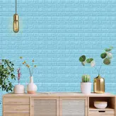 دیوارپوش فومی پشت چسبدار 70*77 (طرح آّبی روشن)