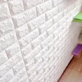 دیوار پوش فومی پشت چسبدار 70*77 سفید برچسته