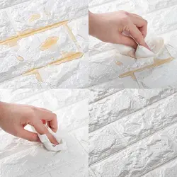 دیوار پوش فومی پشت چسبدار 70*77 سفید برچسته