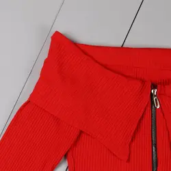 بلوز جلو زیپ یقه قایقی